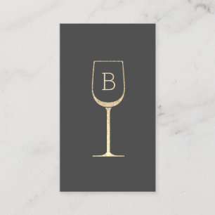 Glitter Wine Bartender Sommelier Monogram Visitekaartje