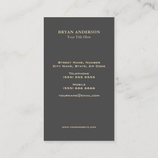 Glitter Wine Bartender Sommelier Monogram Visitekaartje (Achterkant)