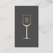 Glitter Wine Bartender Sommelier Monogram Visitekaartje (Voorkant)