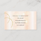 Glitter Wine Stain | Boke | Goudflessen Visitekaartje (Achterkant)