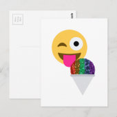 glitter wink emoji briefkaart (Voorkant / Achterkant)