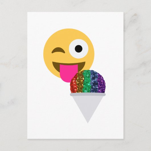 glitter wink emoji briefkaart (Voorkant)