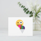 glitter wink emoji briefkaart (Staand voorkant)