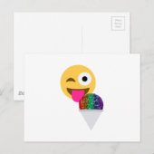glitter wink emoji briefkaart (Voorkant / Achterkant)
