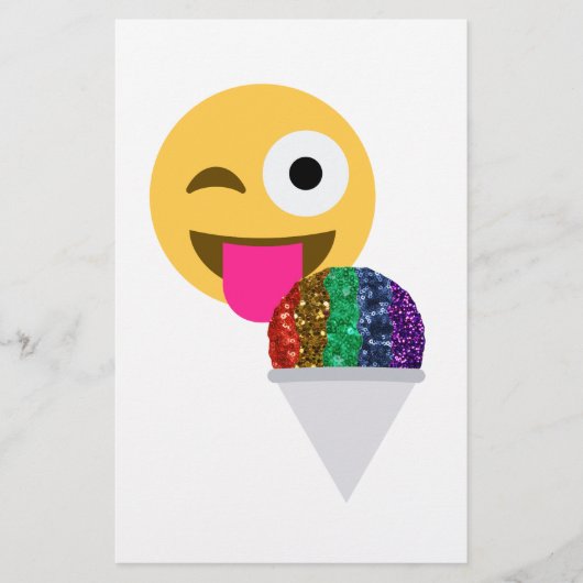 glitter wink emoji briefpapier (Voorkant)