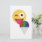 glitter wink emoji briefpapier (Staand voorkant)