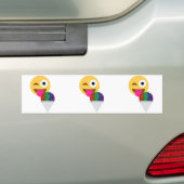 glitter wink emoji bumpersticker (Op auto)