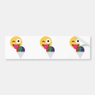 glitter wink emoji bumpersticker