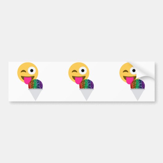 glitter wink emoji bumpersticker (Voorkant)