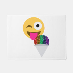 glitter wink emoji deur mat doormat