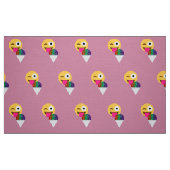 glitter wink emoji fabric stof (Fat Quarter)
