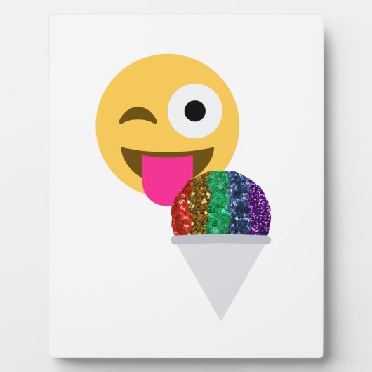 glitter wink emoji fotoplaat (Voorkant)