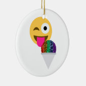 glitter wink emoji keramisch ornament (Rechts)