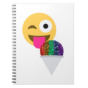 glitter wink emoji notitieboek