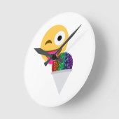 glitter wink emoji ronde klok (Hoek)
