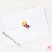 glitter wink emoji ronde sticker (Envelop)