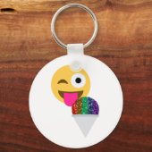 glitter wink emoji sleutelhanger (Voorkant)