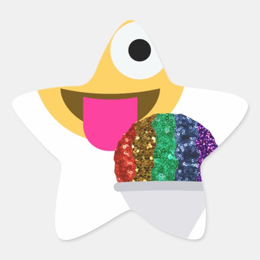 glitter wink emoji ster sticker (Voorkant)