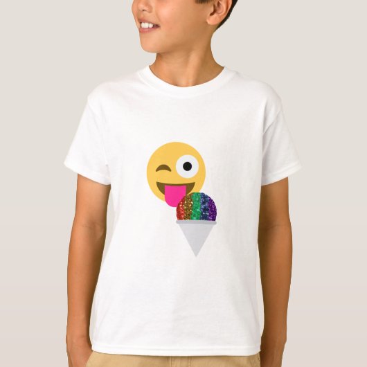 glitter wink emoji t-shirt (Voorkant)