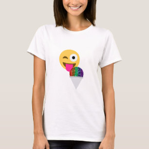 glitter wink emoji t-shirt