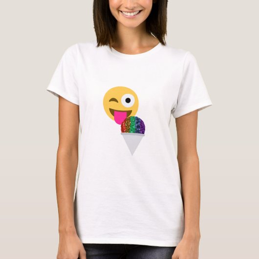 glitter wink emoji t-shirt (Voorkant)