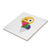glitter wink emoji tegeltje (Zijkant)