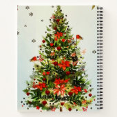 Glitter Winter Deer Forest Roos Floral Waterverf Notitieboek (Achterkant)