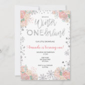 Glitter Winter ONEderland Sneeuw Verjaardag Uitnod Kaart (Voorkant)