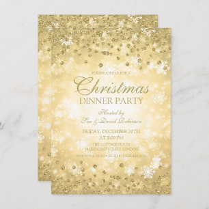 Glitter Winter Wonder met gouden kerstfeest Kaart