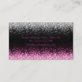 Glitter Wit & Roze Star Rain Make-up Artiest Kaart Visitekaartje (Achterkant)
