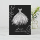 *~* Glitter Witte Bruids jurk Vrijgezellenfeest Kaart (Staand voorkant)