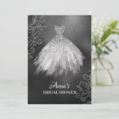 *~* Glitter Witte Bruidsjurk Bruidsjurk Douche Kaart (Staand voorkant)