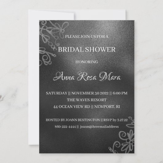 *~* Glitter Witte Bruidsjurk Bruidsjurk Douche Kaart (Achterkant)