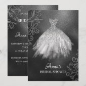 *~* Glitter Witte Bruidsjurk Bruidsjurk Douche Kaart (Voorkant / Achterkant)