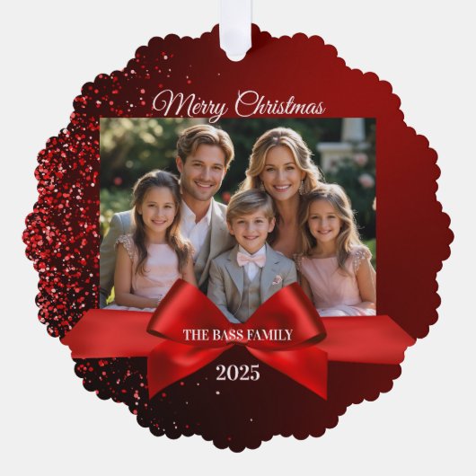 Glitter Wonderland Papier Kerst Ornament Kaart (Voorkant)