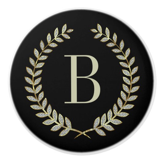 Glitter Wreater Black and Faux Keramische Knop (Voorkant)