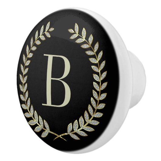 Glitter Wreater Black and Faux Keramische Knop (Rechts)