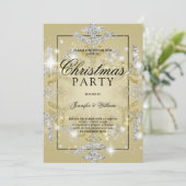 Glitter Xmas Holiday Gold & Silver Kaart (Staand voorkant)