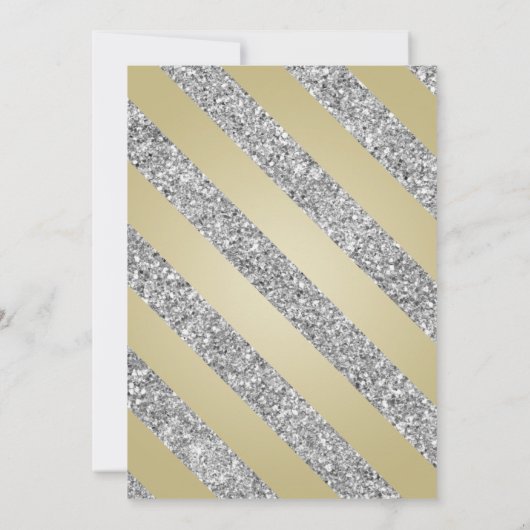 Glitter Xmas Holiday Gold & Silver Kaart (Achterkant)