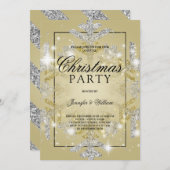 Glitter Xmas Holiday Gold & Silver Kaart (Voorkant / Achterkant)