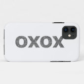 Glitter XOXO Zilver Case-Mate iPhone Case (Achterkant (horizontaal))