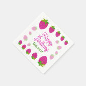Glitter Y2K aardbeienbes Verjaardag Servet (Hoek)