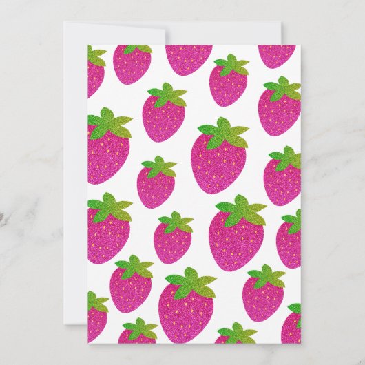 Glitter Y2K roze aardbei 2e verjaardag Kaart (Achterkant)
