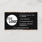 Glitter Yellow Peach Productlabels met Logo Visitekaartje (Achterkant)