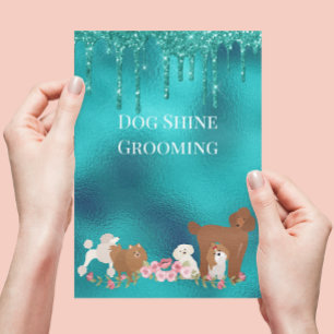 Glitter Zakelijke Hondentrimer Zittende Huisdieren Flyer