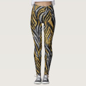 Glitter Zebra Pattern – Sparkling Black & White  Leggings (Voorkant)