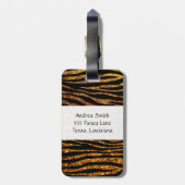 Glitter Zebra, Zebra Print, Your Name Bagagelabel (Achterkant verticaal)