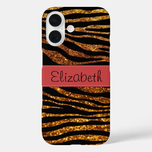 Glitter Zebra, Zebra Print, Your Name Case-Mate iPhone Case (Achterkant)