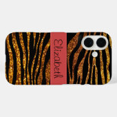 Glitter Zebra, Zebra Print, Your Name Case-Mate iPhone Case (Achterkant (horizontaal))
