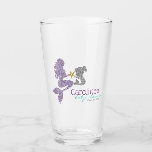 Glitter Zeemeermin Glas Tumbler Party Favor (Voorkant)